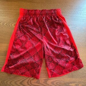 Nike Dri-FIT Shorts Kids Medium Red Black Geometric Athletic Basketball EUC